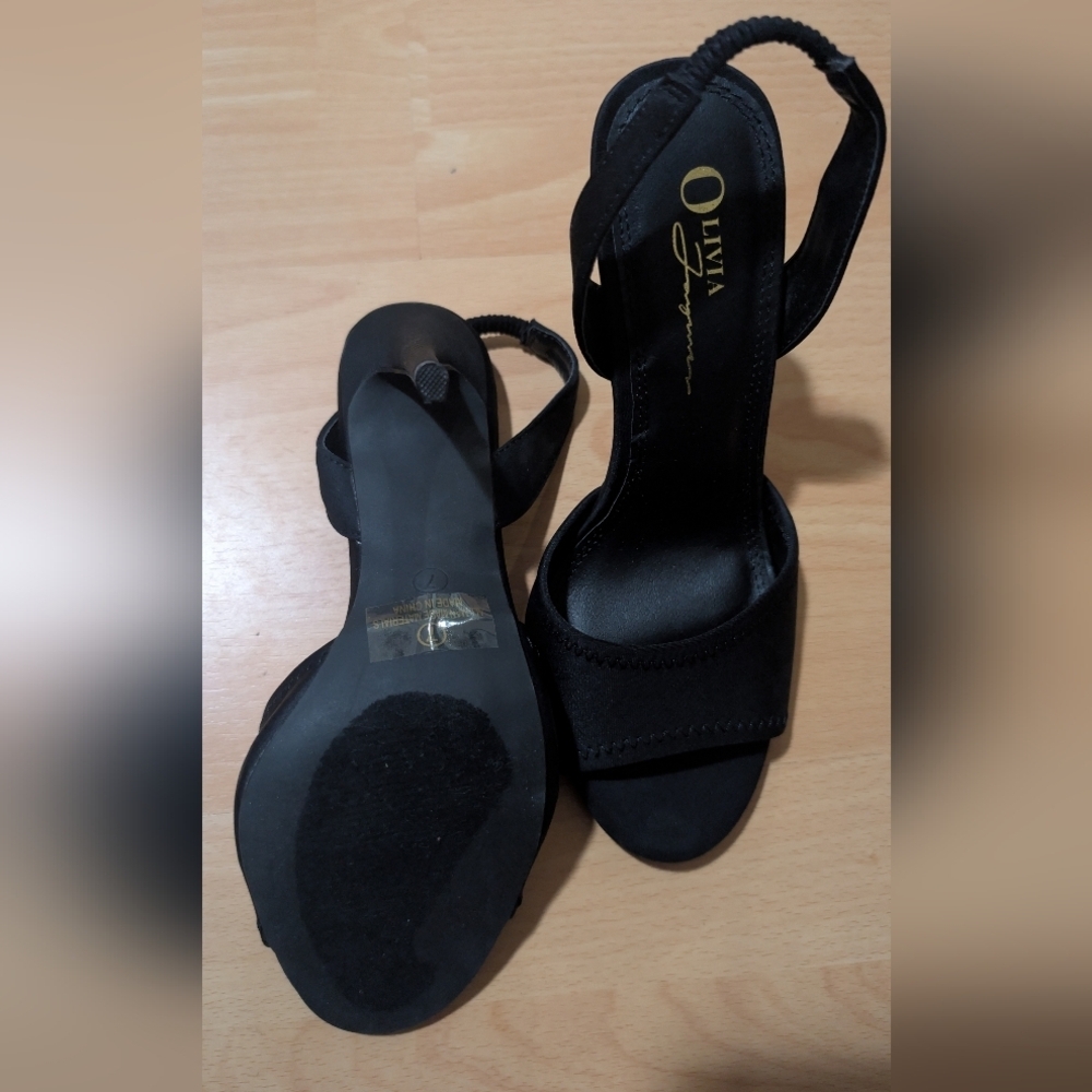 Olivia Black Heeled Sandals - Picture 6 of 8